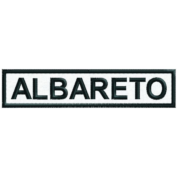 Patch ricamato con frase a piacere su base bianca ed il tuo TESTO personalizzato Cod.20160134_A