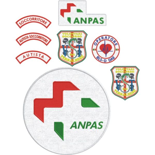 Pacchetto campionario Patch ricamate ANPAS BLS cod.