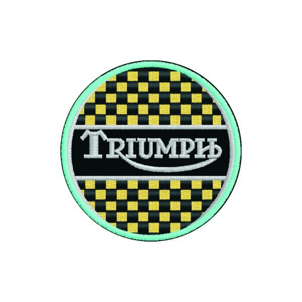 Patch  ricamato Triumph diam. 60 mm. Cod. 20160212_A