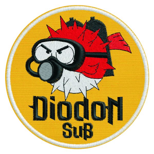 Patch ricamata DIODON SUB diam. 90 mm. Cod.20160218_A