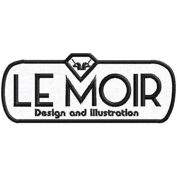 Patch ricamato LE MOIR Design and illustration cm. 10 di larghezza Cod.20160302_A