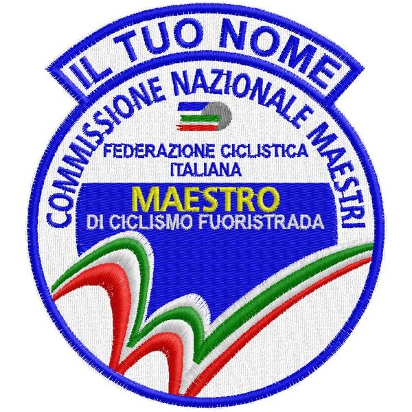 Patch "MAESTRO" CICLISMO FUORISTRADA con il TUO NOME personalizzato Cod. 20160315_A