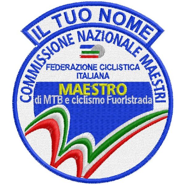 Patch "MAESTRO" di MTB e CICLISMO FUORISTRADA con il TUO NOME personalizzato Cod. 20160316_A