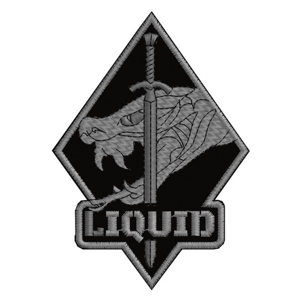 Patch LIQUID con cobra su fondo nero cod.20160320_A