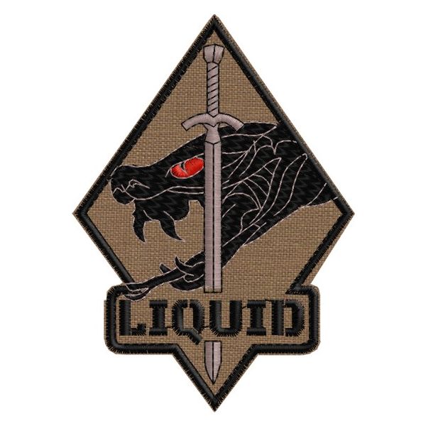 Patch LIQUID con cobra su fondo TAN cod.20160320_B