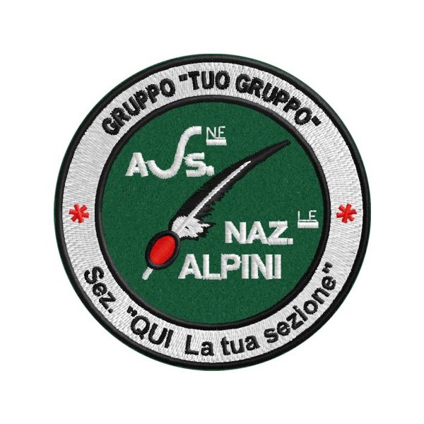 Stemma alpini completo con personalizzato Gruppo e Sezione Cod.20160414_A
