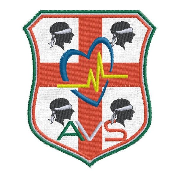 Patch ricamata 4 mori sardi Associazione Volontari Soccorso  Cod.20160425_A