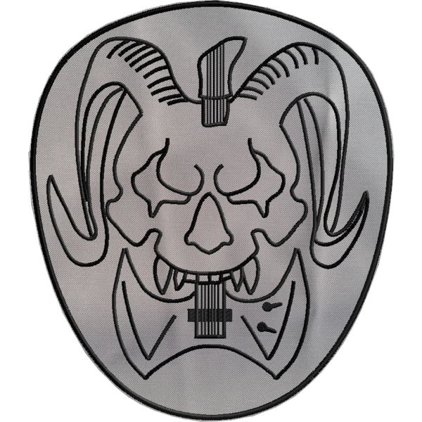 Teschio di bufalo ricamato, patch da schiena Cod.20160501_B