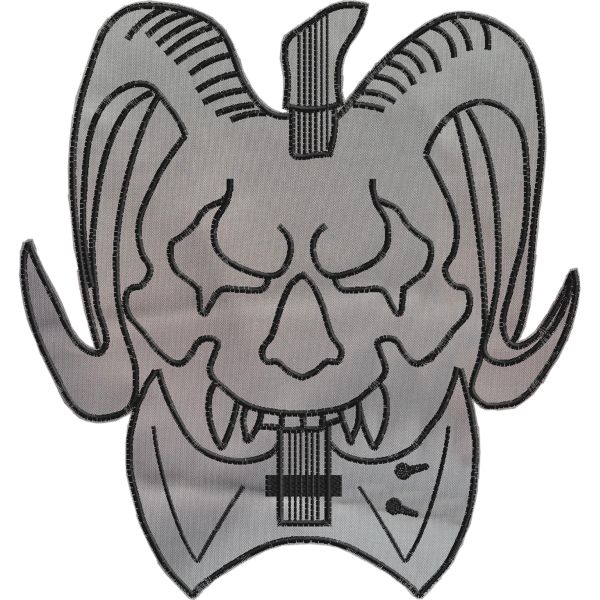 Teschio di bufalo altezza 30 cm, patch ritagliato su forma Cod.20160501_D