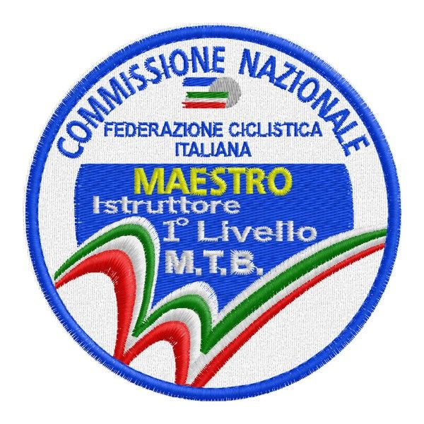 Patch ricamata "MAESTRO Istruttore MTB 1°LIivello."Cod. 20160502_A
