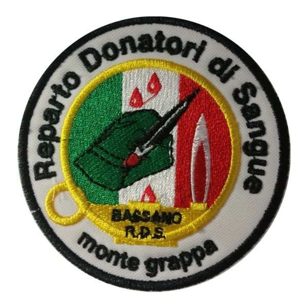 Patch ricamato gruppo ALPINI Donatori sangue, personalizzato per la tua sezione e il tuo paese Cod.20160503_A
