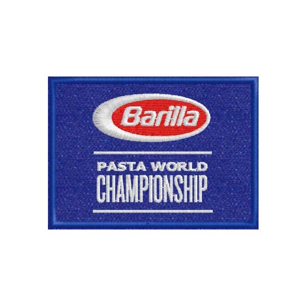 Patch ricamata BARILLA pasta World CHAMPION su base cm. 7 Cod.20160510_B
