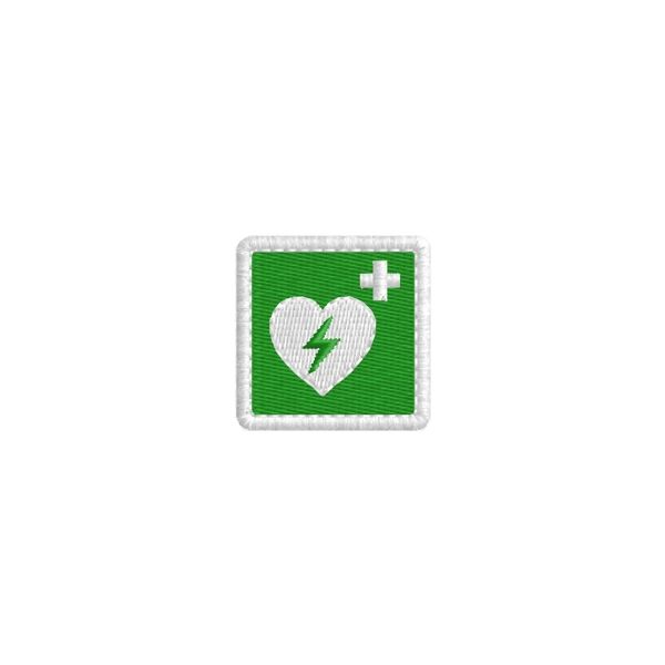 Patch ricamato Simbolo ISO defibrillatore cod. 20160522_E