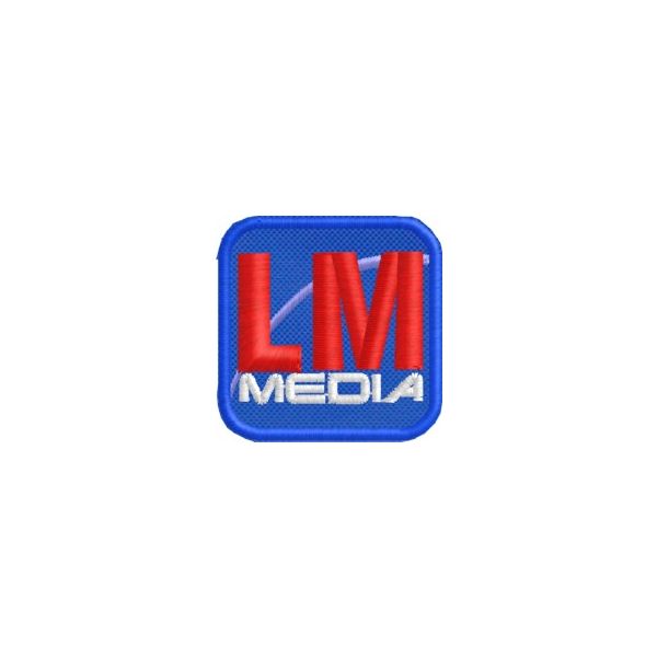 Patch ricamato su base cm.3,5 Logo LiveMilano Media cod. 20160523_B