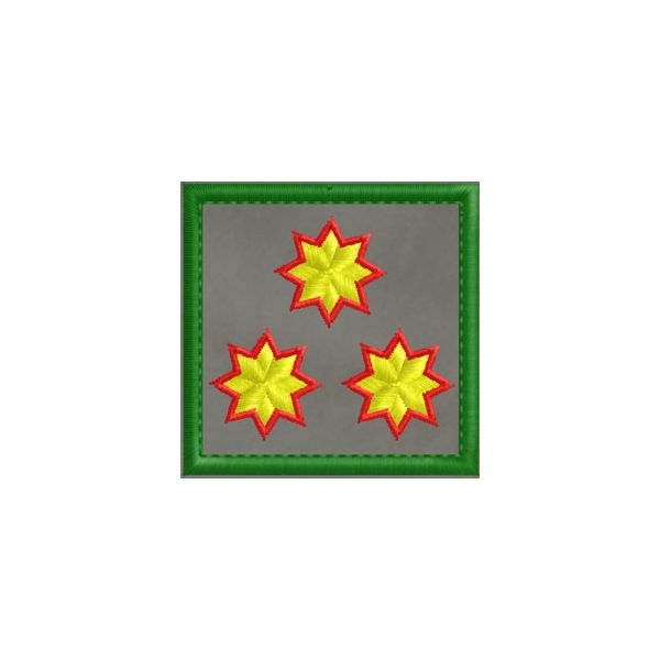Patch quadrato ricamato 3 stelle fondo grigio cod.20160613_A