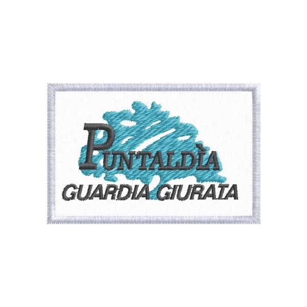 Patch ricamato mm.70 x 45  PUNTALDIA Guardia Giurata Cod.20160618_A