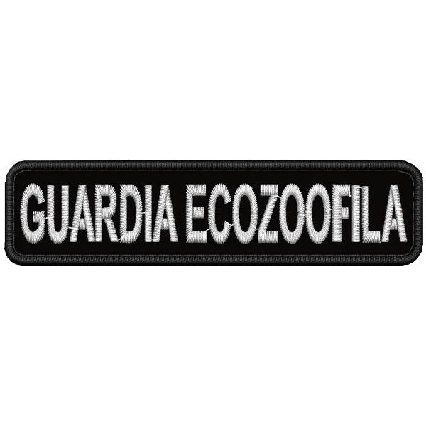 Patch ricamat GUARDIA ECOZOOFILA con filato BIANCO