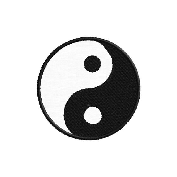 Patch ricamato simbolo Yin Yang diam.6 cm.  cod. 20160801_A