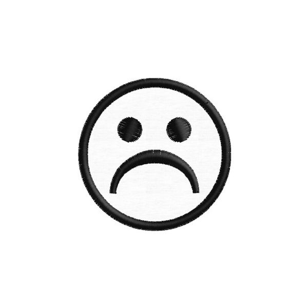 Patch ricamato diam.5 cm. Smiley triste  cod. 20160802_A
