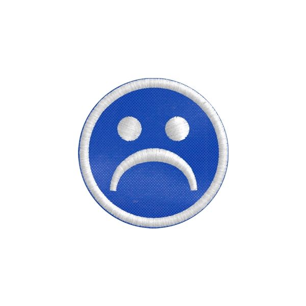 Patch ricamato diam.5 cm. Smiley triste  cod. 20160802_A