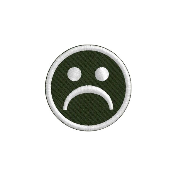 Patch ricamato diam.5 cm. Smiley triste  cod. 20160802_A