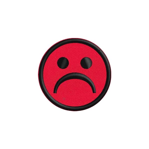 Patch ricamato diam.5 cm. Smiley triste  cod. 20160802_A