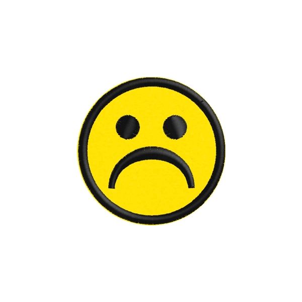 Patch ricamato diam.5 cm. Smiley triste  cod. 20160802_A