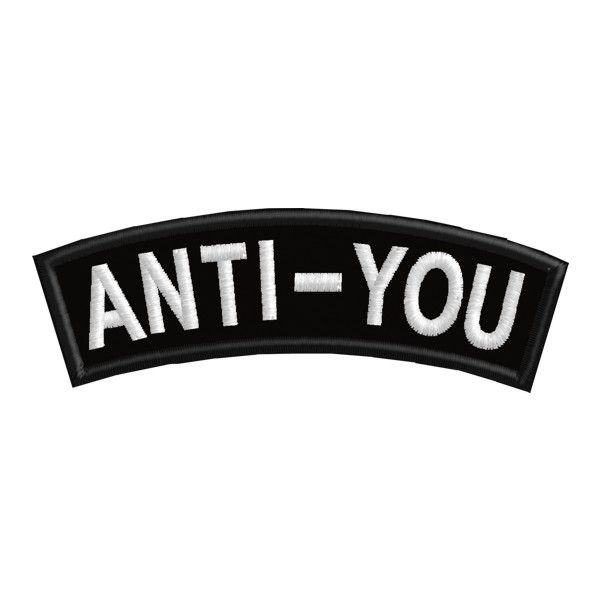 Patch ricamato cm.9 x 3 ANTI-YOU cod. 20160803_A