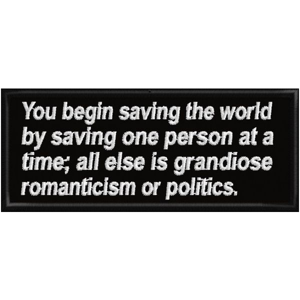 Patch ricamato You begin saving ... su base cm. 10 x 4 Cod. 20160810_A