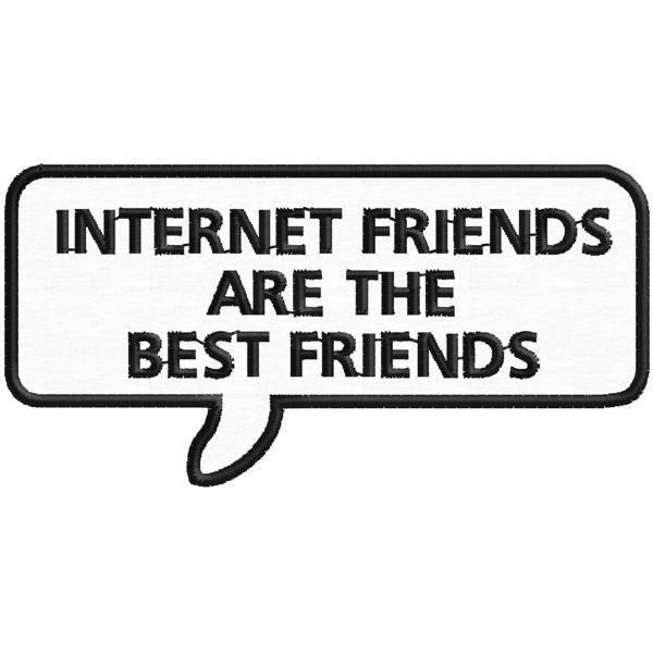 Patch ricamato a fumetto  INTERNET FRIEND'S ARE... Cod.20160813_A