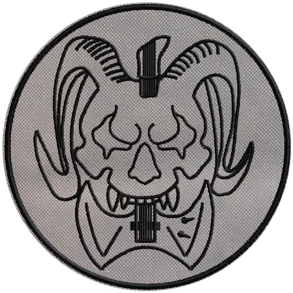 Patch tondo diam. 10 cm.  teschio di bufalo Cod.20160845_A