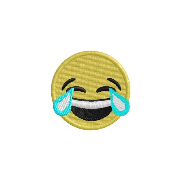 Patch ricamato SMILEY con sorriso e lacrime di felicità diametro 4,5 CM