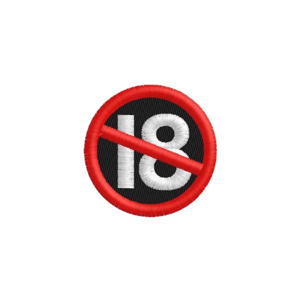 Stemma ricamato SEGNO DIVIETO 18 diametro 4,5 CM. Cod.20160850_A