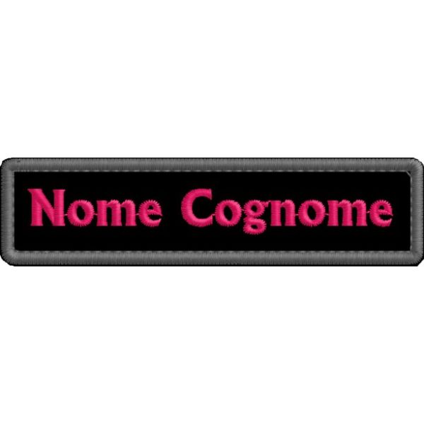 Etichetta ricamata personaliz. nome cognome 10x2,6 cm. Cod_20160862_A