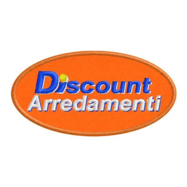 Patch Ricamato ovale Discount Arredamenti , su base Panno SOM;BROD