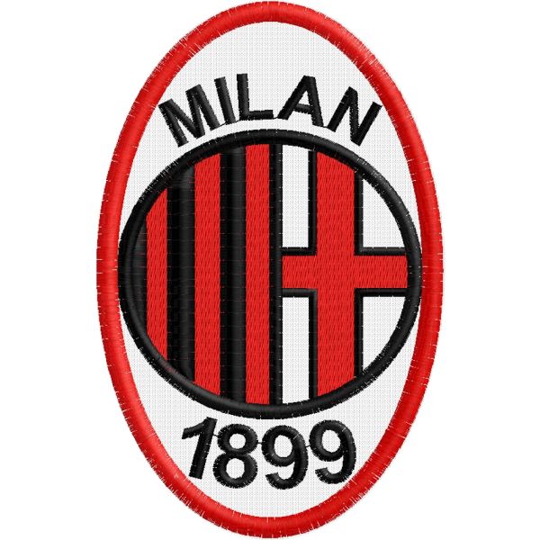 Stemma ricamato ovale MILAN 1899 misura cm. 16 x 10