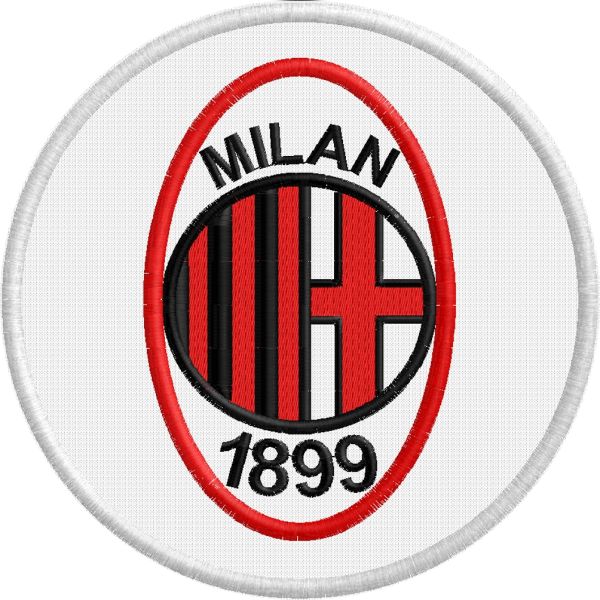 Stemma ricamato tondo MILAN 1899 misura cm. 17 di diametro Cod.201601022_A