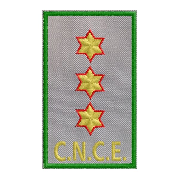 Gradi su fascia tubolare C.N.C.E. 3 stelle a 6 punte con bordo rosso grado CAPITANO Cod. 20161025_AR