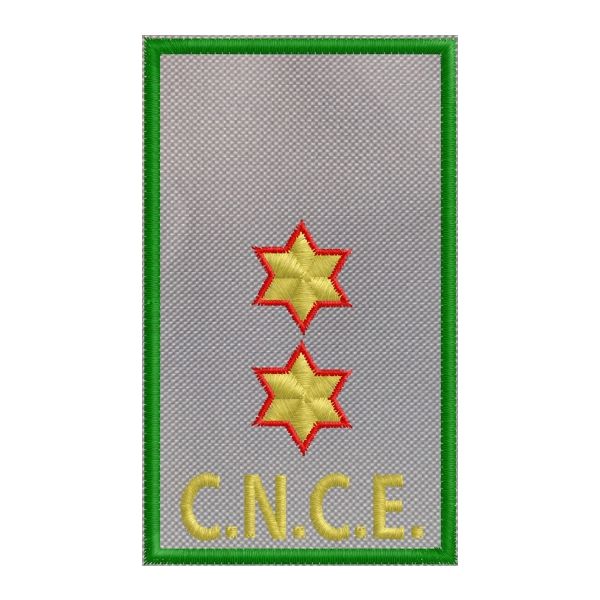 Gradi su fascia tubolare C.N.C.E. 2 stelle a 6 punte bordo rossu grado TENENTE Cod. 20161025_BR