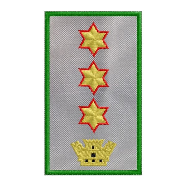 Gradi su fascia tubolare C.N.C.E. 3 stelle bordate di rosso e corona grado COLONNELLO Cod. 20161025_IR