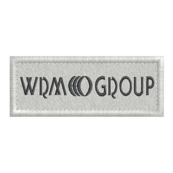 Patch ricamata completamente a filo Logo WRM GROUP cm.9 di base  Cod.20161108_A