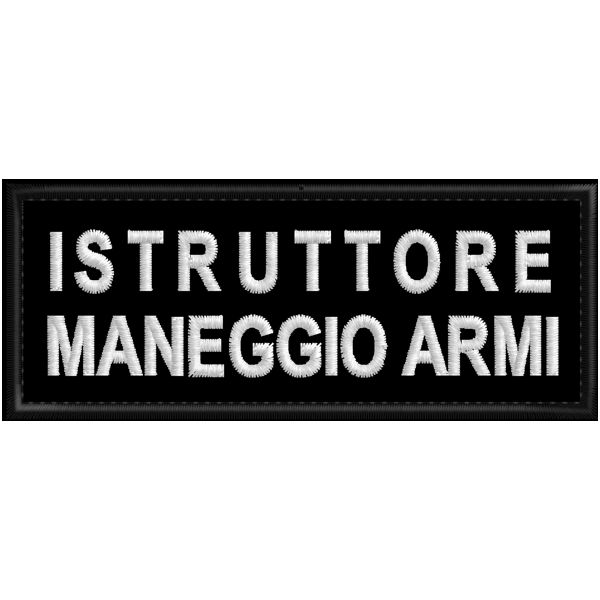 Patch ricamato CM.10 X 4 con TESTO A PIACERE su 2 righe Cod. 20161109_A