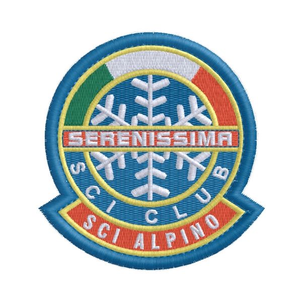 Stemma da sci alpino sci club SERENSSIMA o con il proprio testo a piacere  Cod.20161115_A