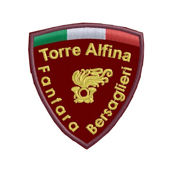 PATCH  ricamato Fanfara Bersaglieri con  tuo paese Cod.20161123_A