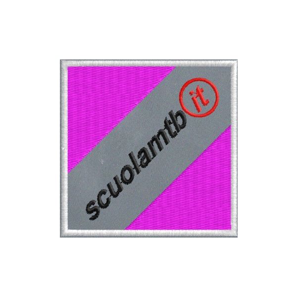 Patch ricamato Scuola mtb (it) cm. 6 x 6 su base catarifrangente
