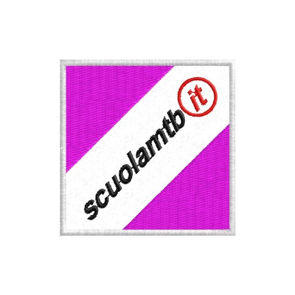 Patch ricamato Scuola mtb (it) cm. 6 x 6 su base catarifrangente