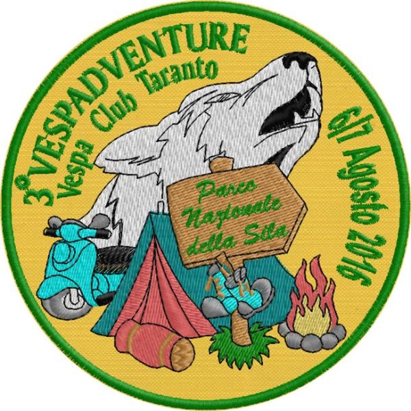 Stemma ricamato VESPADVENTURE 2016 CLUB Taranto Cod.20160718_A