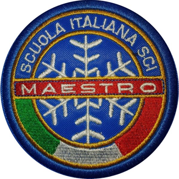 Patch ricamato su fondo BLU sci MAESTRO Cod. 20170102_A