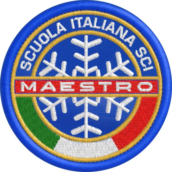 Patch ricamato su fondo BLU sci MAESTRO Cod. 20170102_A