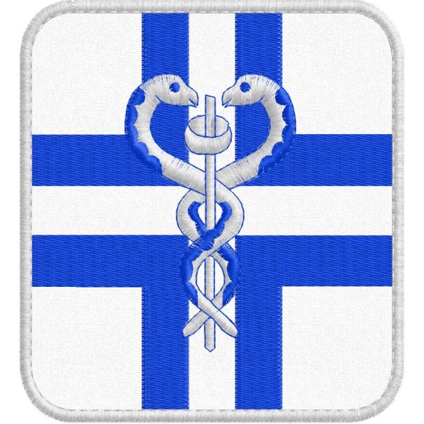 Patch ricamata MEDICO Veterinario con CROCE DI ESCULAPIO Cm.11 x 10 cod.20170104_A